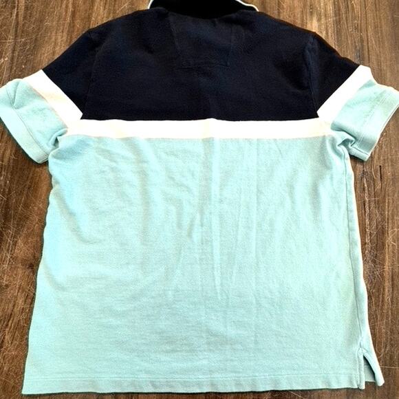 Nautica Polo Size L Ocean Colors. Collar Button - Picture 6 of 6